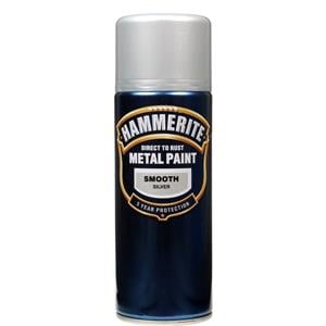 Specialist Paints, Hammerite Direct To Rust Metal Paint Aerosol   Smooth Silver   400ml, Hammerite Paint
