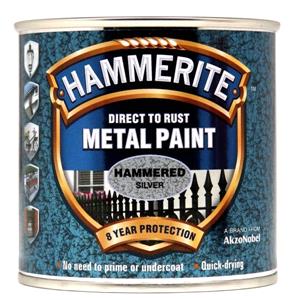 Specialist Paints, Hammerite Direct To Rust Metal Paint - Hammered Silver - 250ml, Hammerite Paint