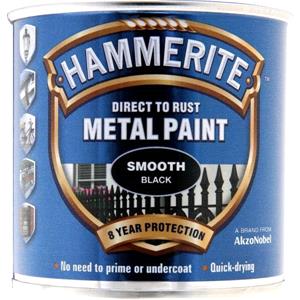 Specialist Paints, Hammerite Direct To Rust Metal Paint - Smooth Black - 250ml, Hammerite Paint