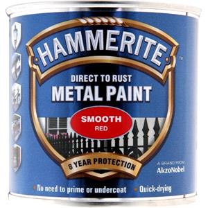 Specialist Paints, Hammerite Direct To Rust Metal Paint - Smooth Red- 250ml, Hammerite Paint