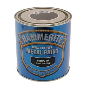 Specialist Paints, Hammerite Direct To Rust Metal Paint - Smooth Green - 250ml, Hammerite Paint