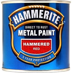 Specialist Paints, Hammerite Direct To Rust Metal Paint - Hammered Red - 250ml, Hammerite Paint