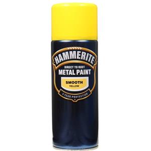 Specialist Paints, Hammerite Direct To Rust Metal Paint - Smooth Yellow - 400ml, Hammerite Paint