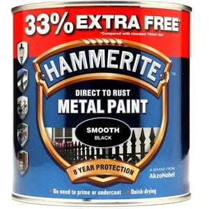 Specialist Paints, Hammerite Direct To Rust Metal Paint   Smooth Black   750ml, Hammerite Paint
