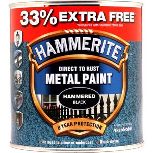 Rust Removal and Treatment, Hammerite Direct To Rust Metal Paint   Hammered Black   750ml +33 EF, Hammerite Paint