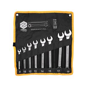 Spanners and Adjustable Wrenches, COMBINATION SPANNER SET CrV 8PCS 8 19MM, VOREL