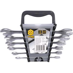 Spanners and Adjustable Wrenches, DOUBLE OPEN END SPANNERS 6PCS 6 17 SATIN, VOREL