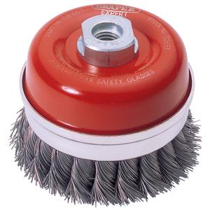 Wire Cup Brushes, Draper Expert 52633 100mm x M14 Twist Knot Wire Cup Brush, Draper