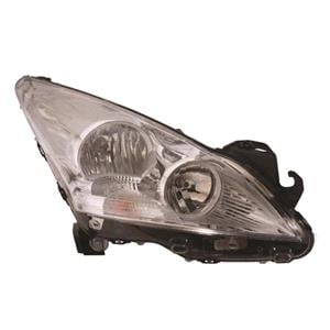 Lights, Right Headlamp (Halogen, Takes H7 / H7 Bulbs, Supplied With Motor & Bulbs, Original Equipment) for Peugeot 3008 2009 on, 