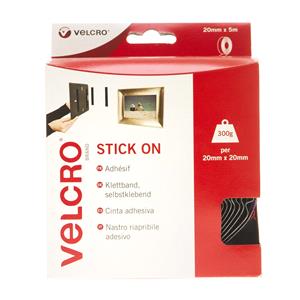 Tapes, VELCRO ST.ON TAPE BLK. 20MMX5M 60217, 