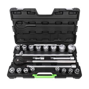 Socket Set, JBM 21 Pcs Plastic Tool Case With 3/46 Point Sockets , JBM Tools