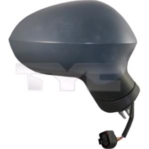 Wing Mirrors, Right Wing Mirror (electric, heated, primed cover) for Seat LEON, 2009 2012, 
