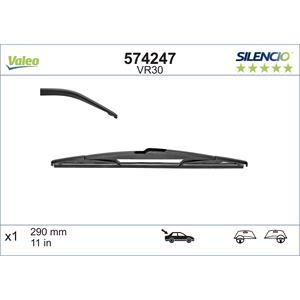 Wiper Blades, Valeo VR30 Silencio Rear Wiper Blade (290mm) for 500 2008 Onwards, Valeo