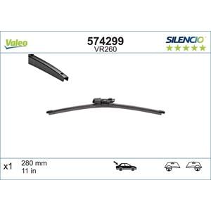 Wiper Blades, Valeo VR260 Silencio Rear Wiper Blade (280mm) for GOLF VII 2012 to 2019, Valeo