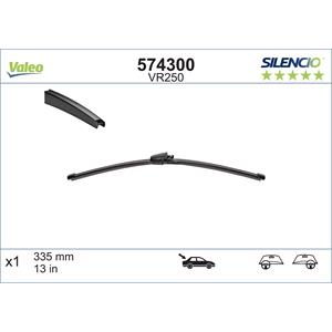 Wiper Blades, Valeo VR250 Silencio Rear Wiper Blade (335mm) for ROOMSTER 2006 to 2015, Valeo