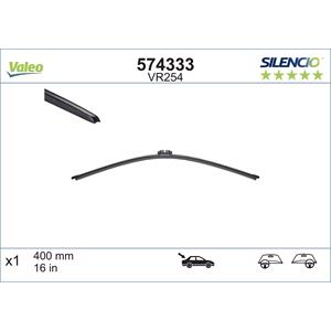 Wiper Blades, Valeo VR254 Silencio Rear Wiper Blade (400mm) for Opel VECTRA C Estate 2003 to 2008, Valeo