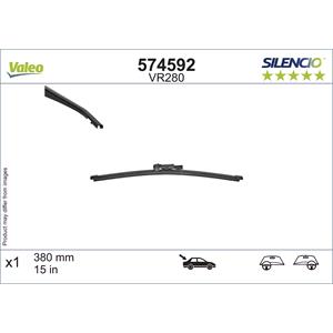 Wiper Blades, Valeo VR280 Silencio Rear Wiper Blade (380mm) for Landrover RANGE ROVER SPORT 2013 to 2022, Valeo