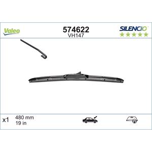Wiper Blades, Valeo VH147 Silencio Hybrid Passenger Side Wiper Blade (480mm) for MINI Convertible 2015 Onwards, Valeo