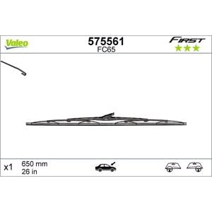 Wiper Blades, Valeo VF65 First Wiper Blade (650mm) for Mk III  2006 to 2012, Valeo