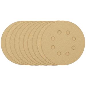 Sanding Discs, Draper 58111 Gold Sanding Discs With Hook & Loop, 125mm, 120 Grit (Pack Of 10), Draper