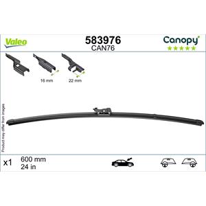 Wiper Blades, Valeo (CAN76) Canopy Sustainable Flat Wiper Blade (600mm) for Honda CIVIC XI Hatchback 2021 Onwards, Valeo