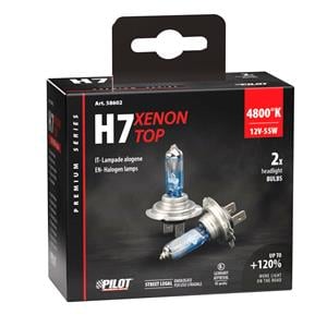 Bulbs   by Bulb Type, Pilot Xenon Top 12V 55W H7 +120% Brighter Bulb   Twin Pack, Pilot