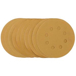 Sanding Discs, Draper 59766 Gold Sanding Discs With Hook & Loop, 125mm, 320 Grit (Pack Of 10), Draper
