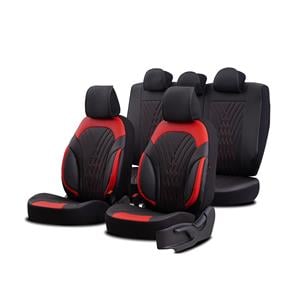 Seat Covers, Progressive Artificial Leather Car Seat Covers   Black and Red For Nissan ALMERA Mk II Saloon 2000 2006, Otom
