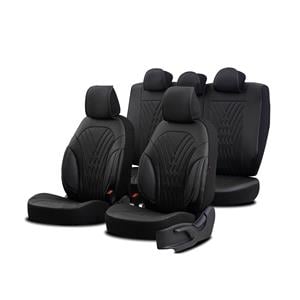 Seat Covers, Progressive Artificial Leather Car Seat Covers   Black For Nissan ALMERA Mk II Saloon 2000 2006, Otom
