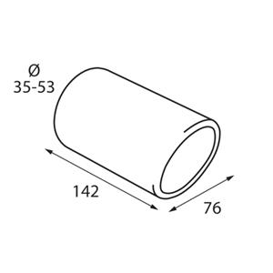 Exhaust Muffler Tip - 35-53mm - Chrome