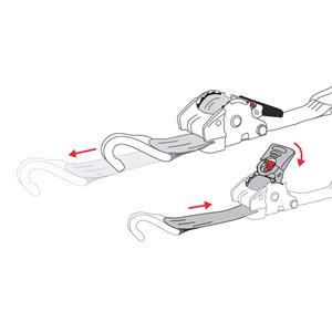 Self-retracting heavy duty ratchet tie-down - 2,5x300 cm