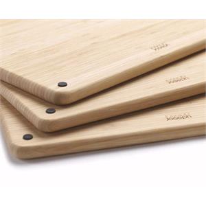 Joseph Joseph Folio Steel Bamboo 3-Piece Chopping Board Set - Steel