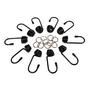 Straps and Ratchet Tie Downs, Set 10 metal hooks + clamps   O 10 mm, Lampa