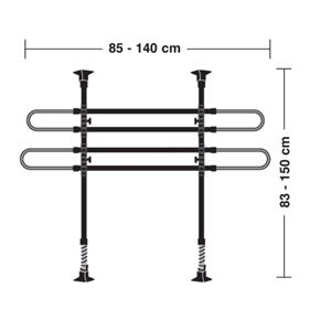 Adjustable Telescopic Bar Car Dog Guard (W:85 - 140cm  x H: 83 - 150cm)