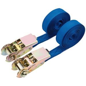 Draper 60966 250kg Ratcheting Tie Down Strap Sets (4.5M x 25mm) (2 Piece)