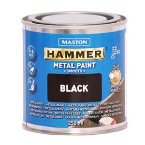 Paints, Maston Hammer Metal Paint   Smooth Black   250ml, MASTON
