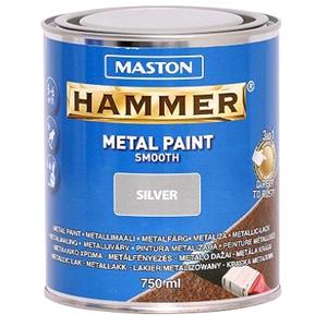 Paints, Maston Hammer Metal Paint   Smooth Silver   750ml, MASTON