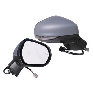 Wing Mirrors, Right Wing Mirror (electric, heated, indicator lamp, blind spot indicator, power folding, primed cover) for Ford FIESTA, 2017 Onwards, 