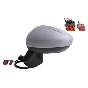 Wing Mirrors, Left Wing Mirror (electric, heated, primed cover, blind spot warning, power folding) for Opel Crossland X 2017 Onwards, 