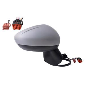 Wing Mirrors, Right Wing Mirror (electric, heated, primed cover, blind spot warning, power folding) for Opel Crossland X 2017 Onwards, 