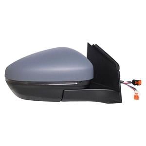 Wing Mirrors, Right Wing Mirror (electric, heated, primed, indicator lamp, puddle lamp, power folding, 2 connectors) for Peugeot 5008 II Van 2016 Onwards, 