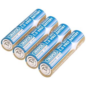 Domestic Batteries, Draper 61833 4 Heavy Duty AAA Size Alkaline Batteries, Draper