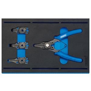 1/4 Drawer EVA Insert, Draper 63196 Interchangeable Circlip Plier Set in 1-4 Drawer EVA Insert Tray (5 Piece), Draper
