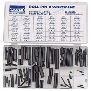 Assortment Sets, Draper 63943 Roll Pin Assortment (120 Piece), Draper