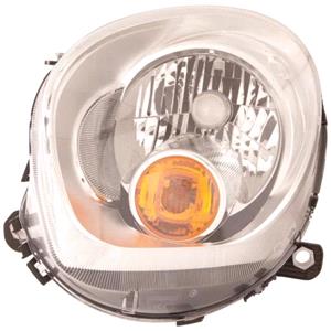 Lights, Left Headlamp (With Amber Indicator, Halogen, Takes H4 Bulb, With Loadlevel Adjustment, Supplied With Motor) for Mini Countryman 2010 on, 