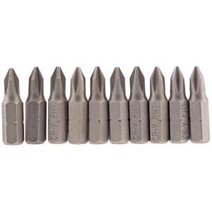 Insert Bits, Draper 64060 No.1 1 4 inch Hex. Cross Slot Insert Bit 25mm Long x 10, Draper