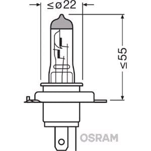 Fog Lamp Bulbs, OSRAM CLASSIC  H4 12V 60/55W P43t, Osram