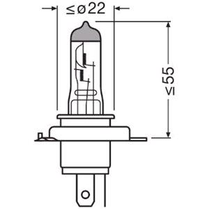 Osram Night Breaker Laser 12V 60/55W H4 +150% Brighter Headlight Bulb - Twin Pack