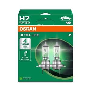Bulbs   by Bulb Type, Osram Ultra Life 12V 55W H7 Headlight Bulb   Twin Pack, Osram