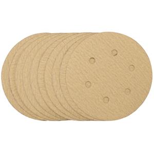 Sanding Discs, Draper 64240 Gold Sanding Discs With Hook & Loop, 150mm, 180 Grit (Pack Of 10), Draper